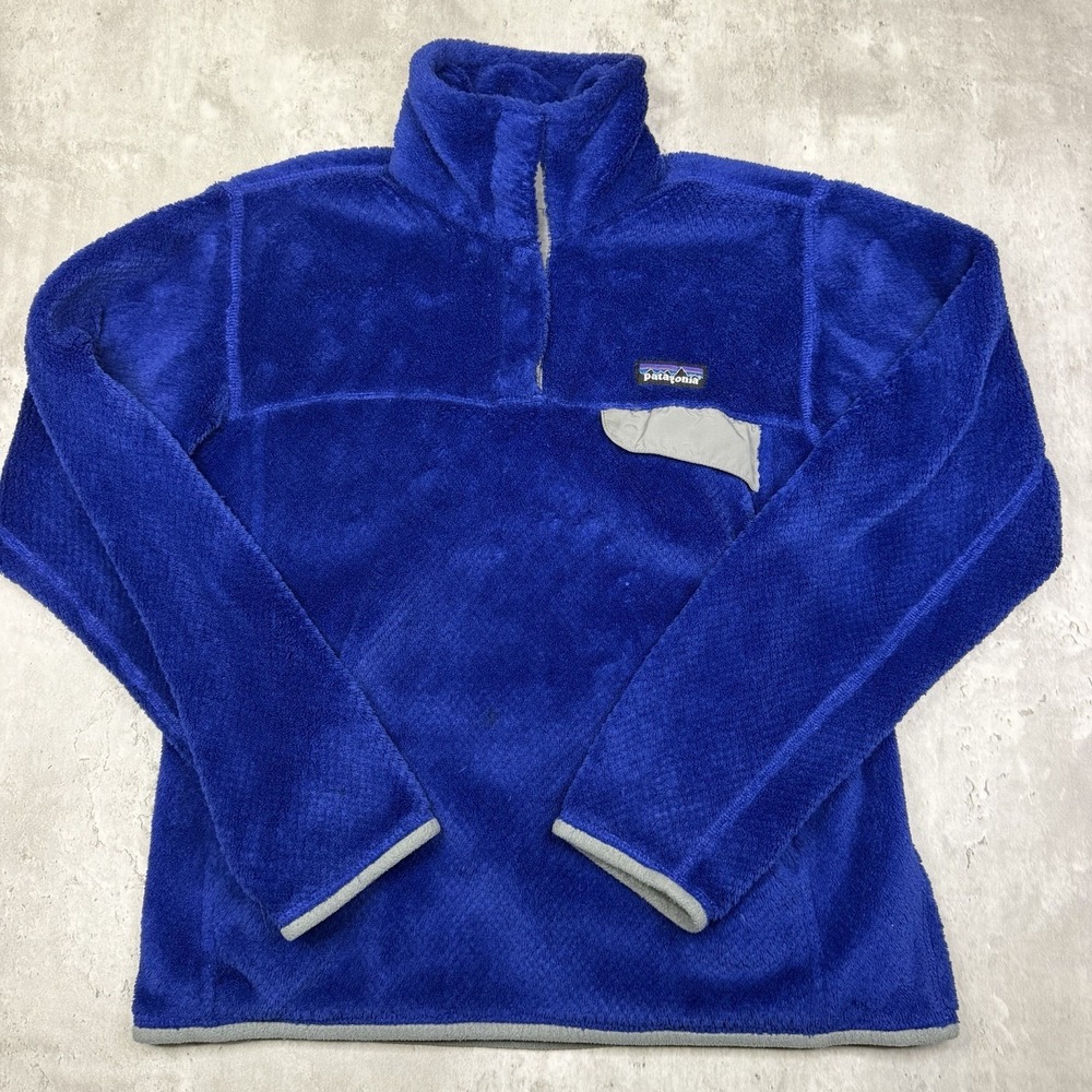 Patagonia Re-Tool Snap-T Pullover Womens Small Blue Polartec Fleece Deep Pile